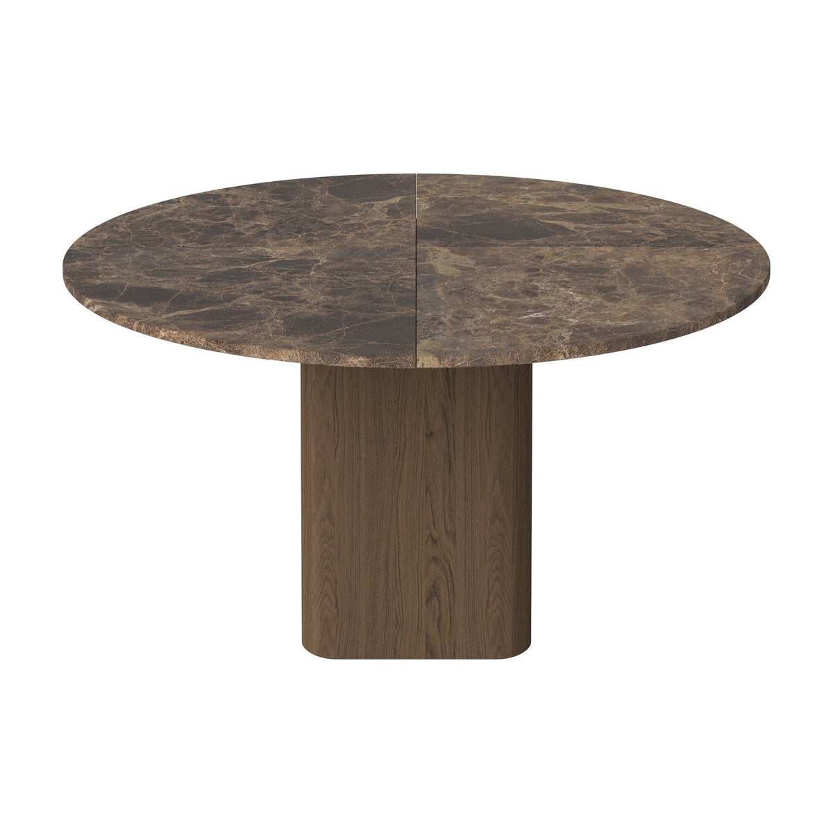 Bolia Eida eettafel stenen blad rond Ø140 cm bruin marmer, donker geolied eiken, 03-354-01_00003