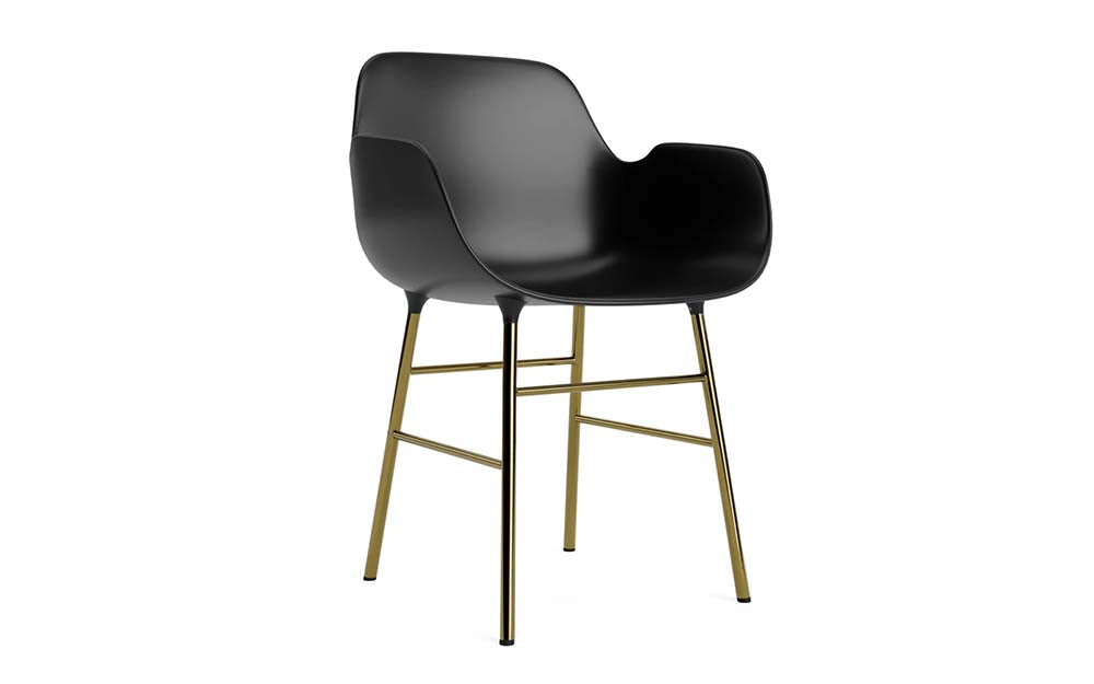 Normann Copenhagen - Form eetkamerstoel met arm messing (set van 2)