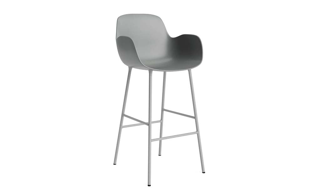 Normann Copenhagen - Form barstoel arm 75 cm staal (set van 2)