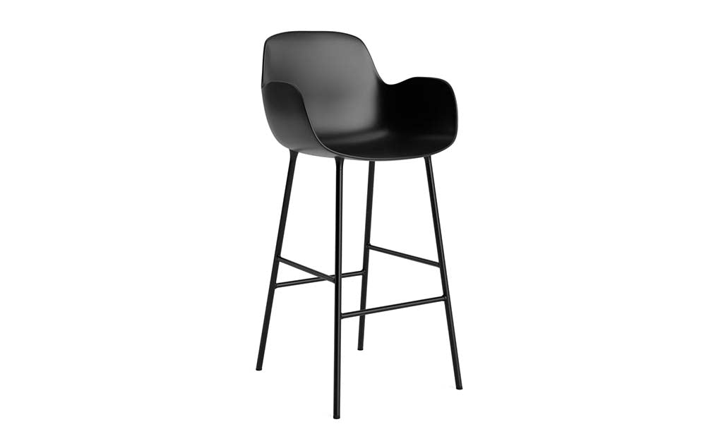 Normann Copenhagen - Form barstoel arm 75 cm staal (set van 2)
