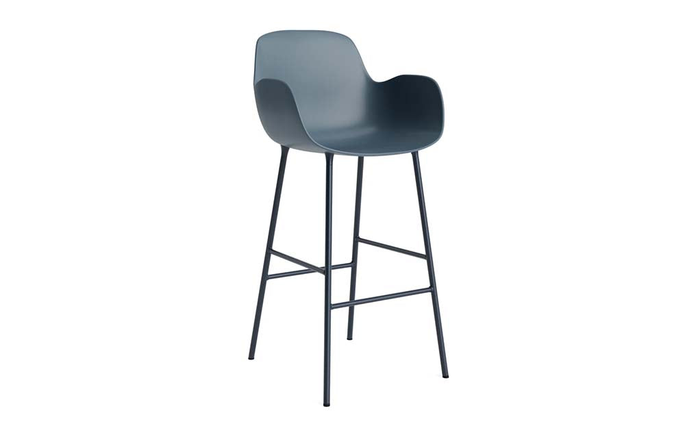Normann Copenhagen - Form barstoel arm 75 cm staal (set van 2)
