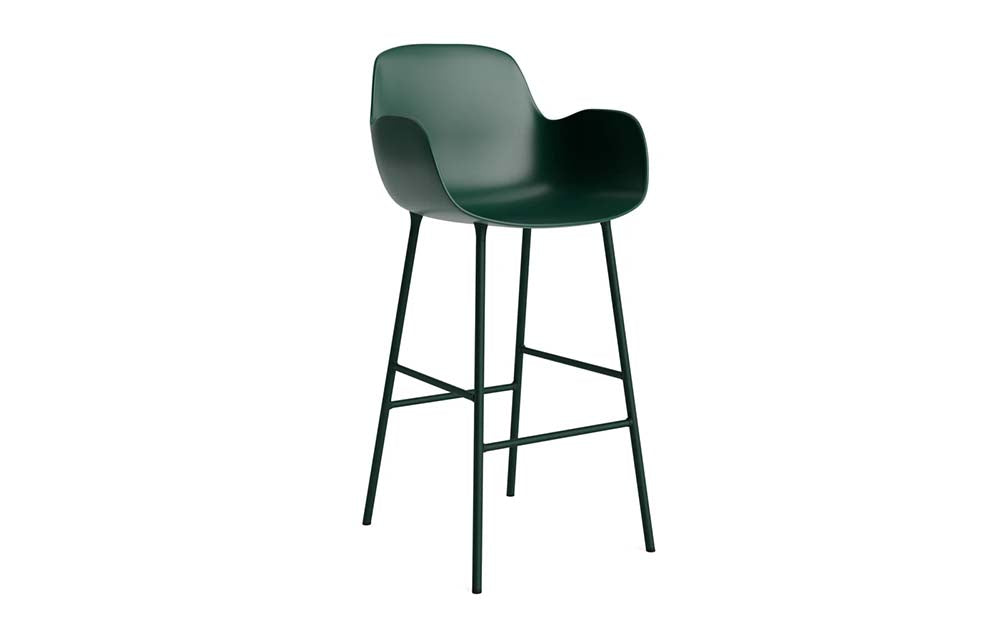 Normann Copenhagen - Form barstoel arm 75 cm staal (set van 2)