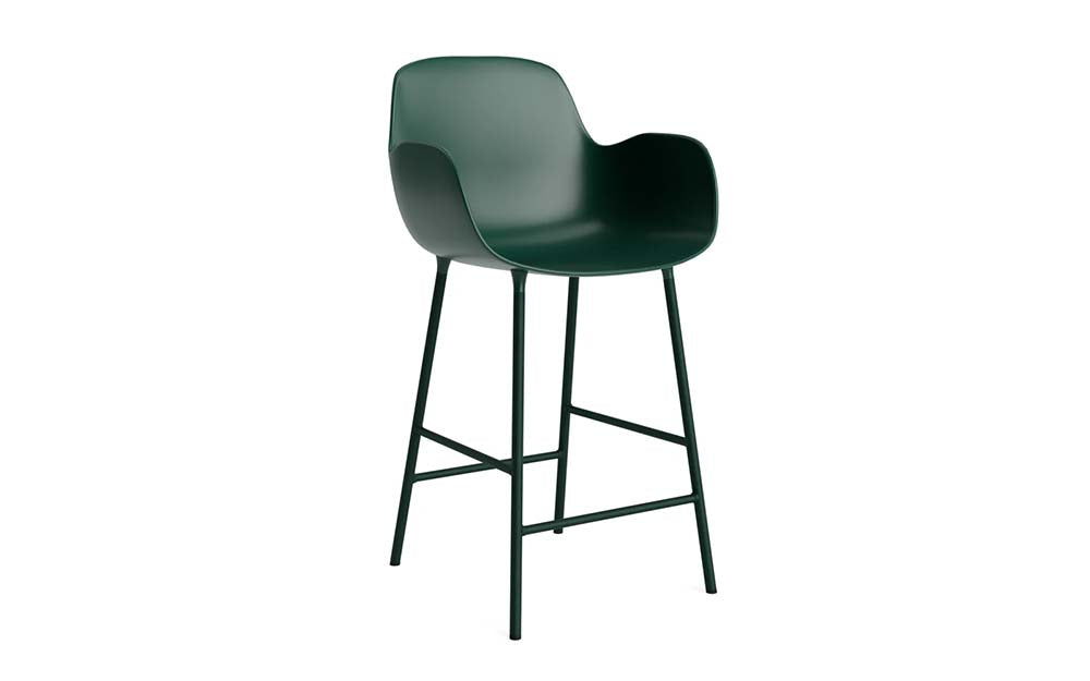 Normann Copenhagen - Form barstoel arm 65 cm staal (set van 2)