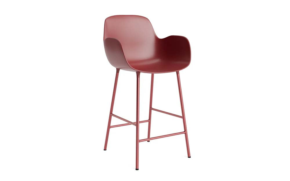 Normann Copenhagen - Form barstoel arm 65 cm staal (set van 2)