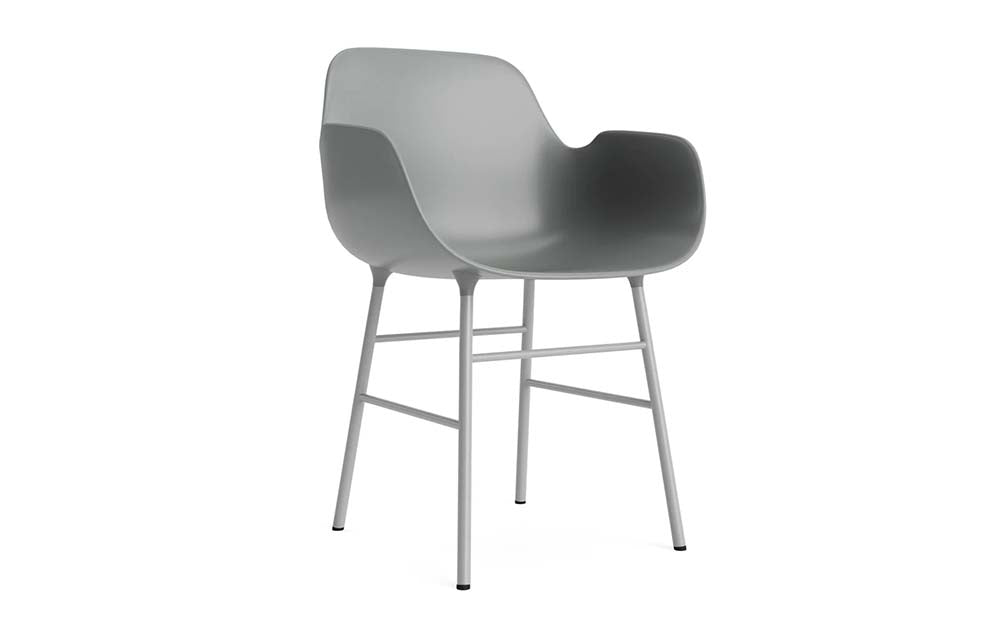 Normann Copenhagen - Form eetkamerstoel met arm staal (set van 2)
