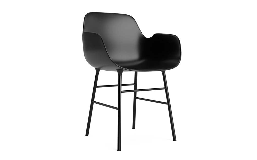 Normann Copenhagen - Form eetkamerstoel met arm staal (set van 2)