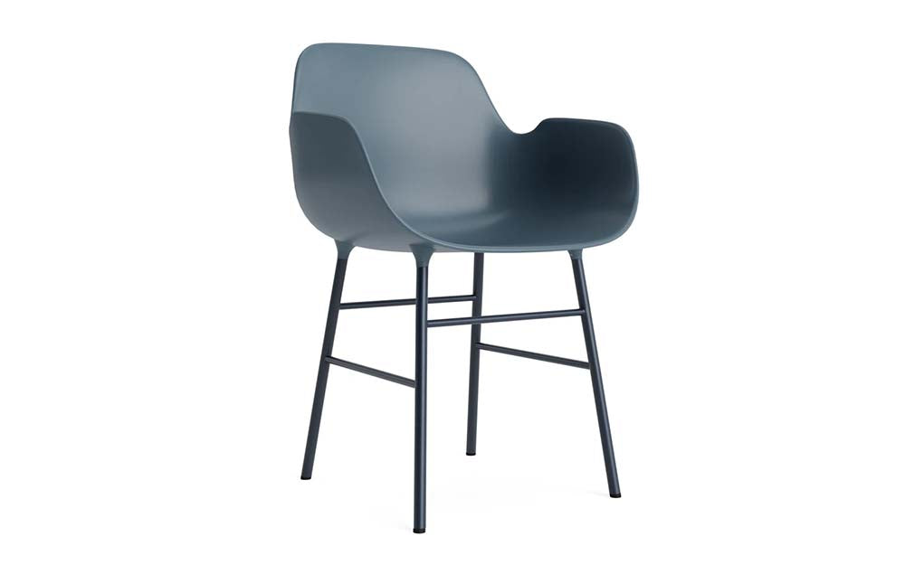 Normann Copenhagen - Form eetkamerstoel met arm staal (set van 2)
