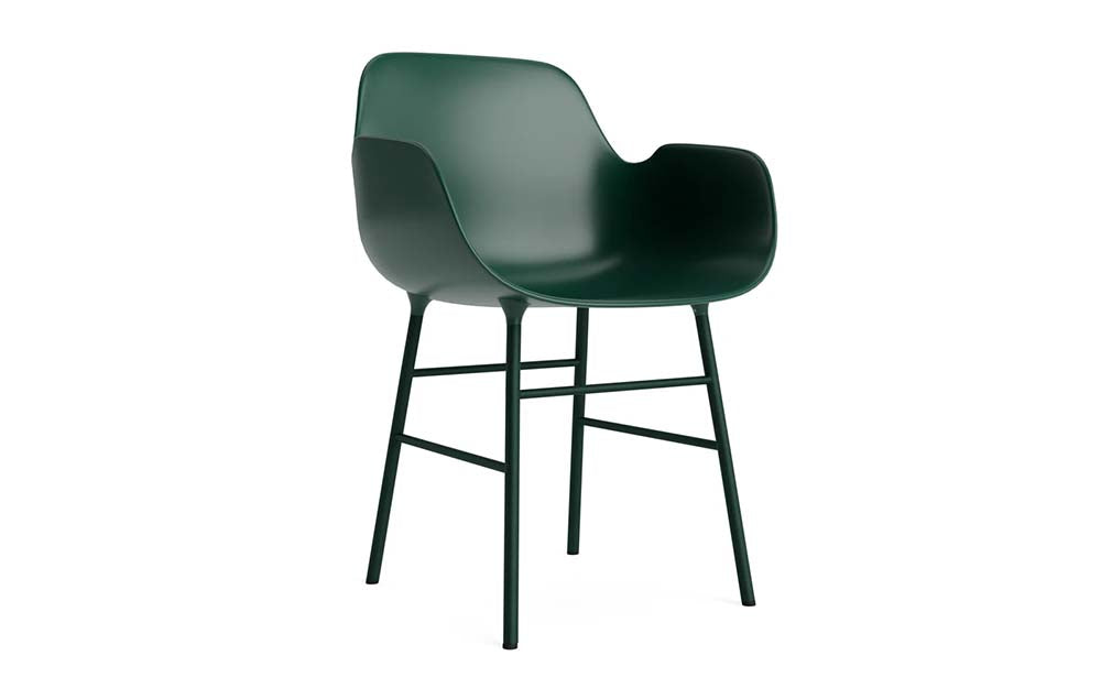 Normann Copenhagen - Form eetkamerstoel met arm staal (set van 2)