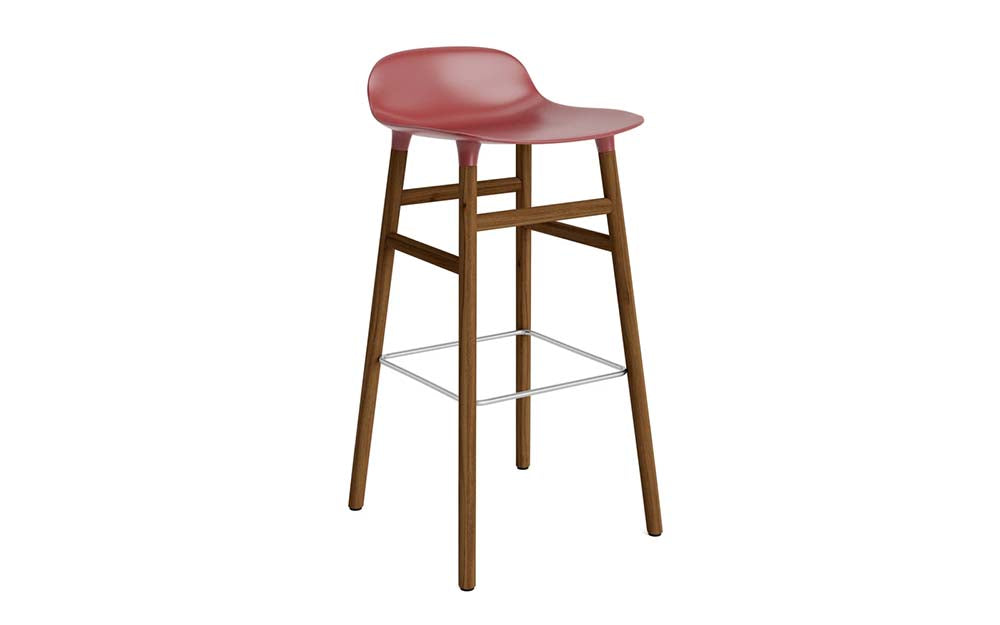 Normann Copenhagen - Form barkruk 75 cm walnoot (set van 2)