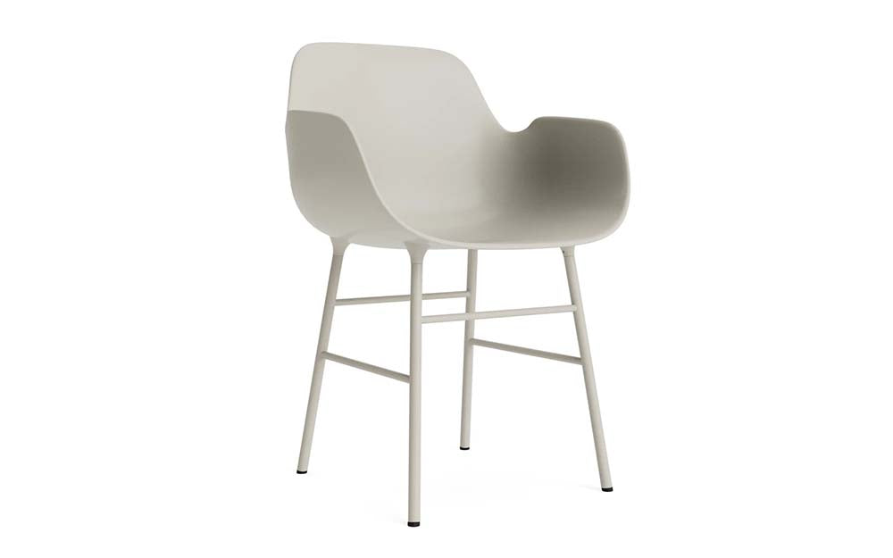 Normann Copenhagen - Form eetkamerstoel met arm staal (set van 2)