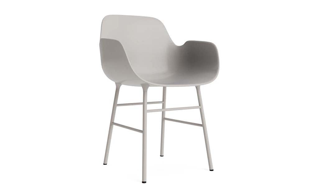 Normann Copenhagen - Form eetkamerstoel met arm staal (set van 2)