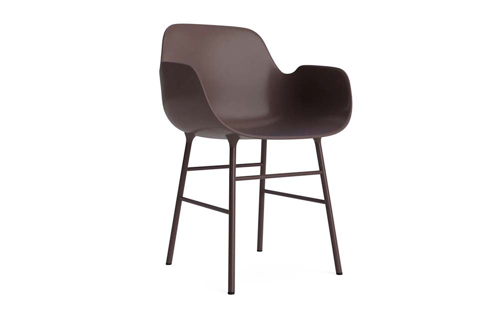 Normann Copenhagen - Form eetkamerstoel met arm staal (set van 2)