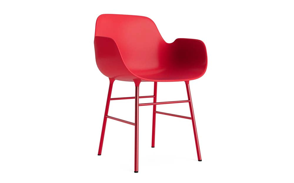 Normann Copenhagen - Form eetkamerstoel met arm staal (set van 2)