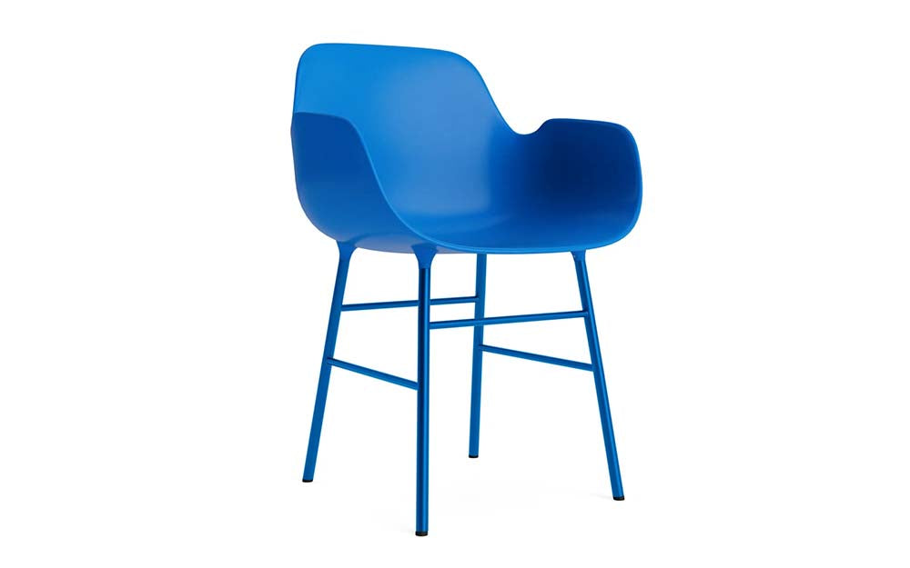 Normann Copenhagen - Form eetkamerstoel met arm staal (set van 2)