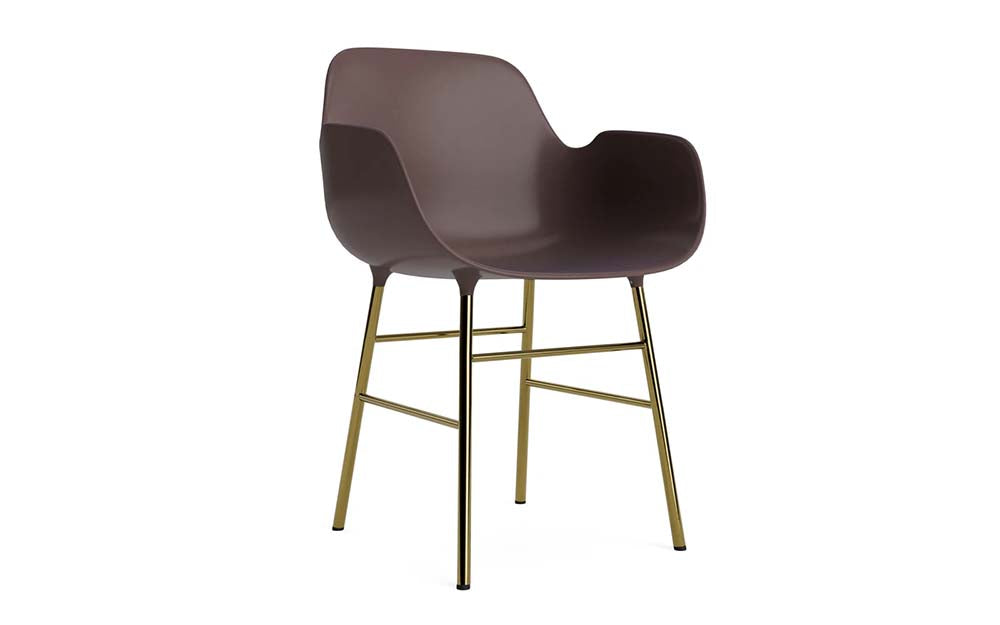 Normann Copenhagen - Form eetkamerstoel met arm messing (set van 2)