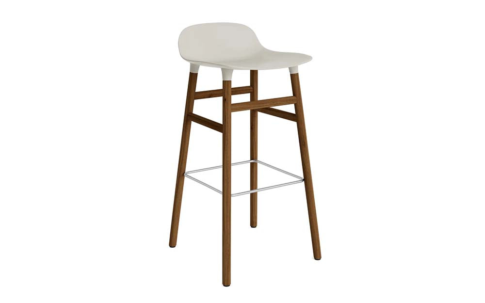 Normann Copenhagen - Form barkruk 75 cm walnoot (set van 2)