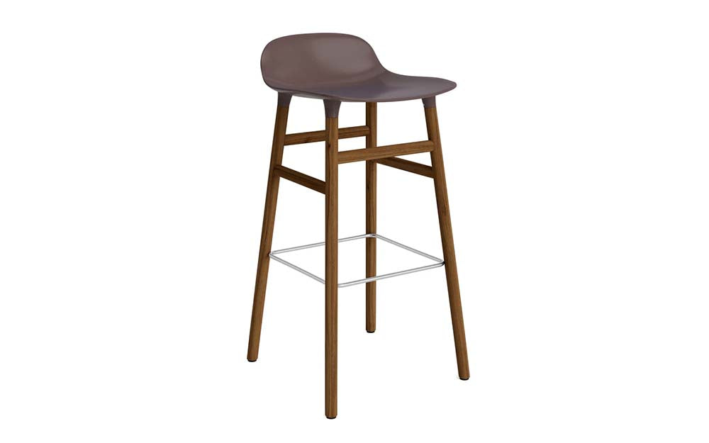 Normann Copenhagen - Form barkruk 75 cm walnoot (set van 2)