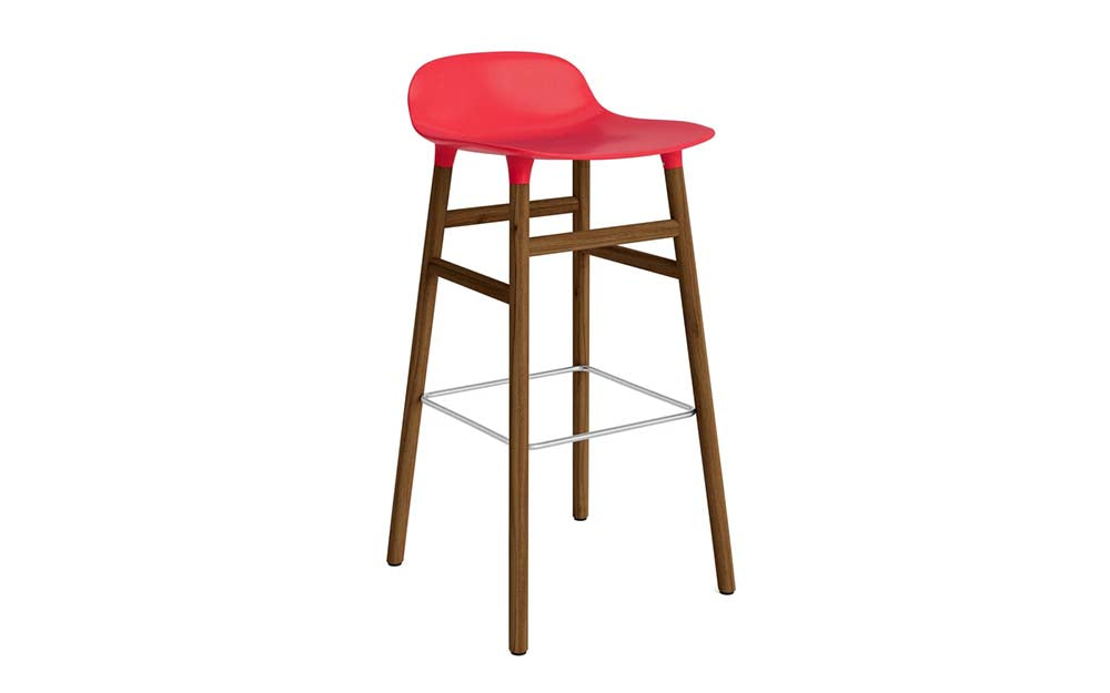 Normann Copenhagen - Form barkruk 75 cm walnoot (set van 2)