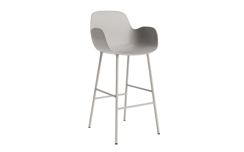 Normann Copenhagen - Form barstoel arm 75 cm staal (set van 2)