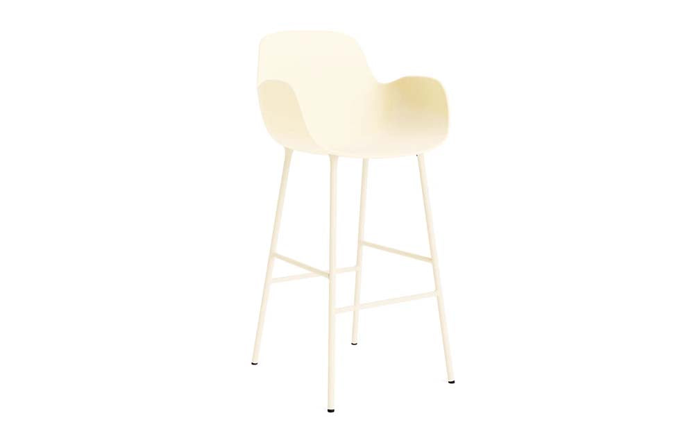 Normann Copenhagen - Form barstoel arm 75 cm staal (set van 2)