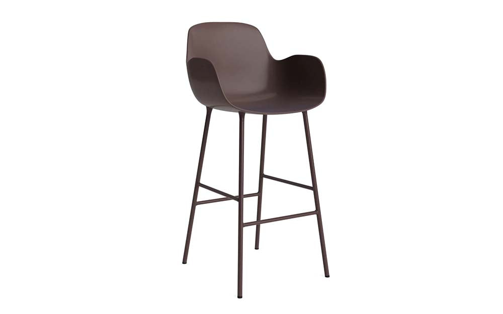 Normann Copenhagen - Form barstoel arm 75 cm staal (set van 2)
