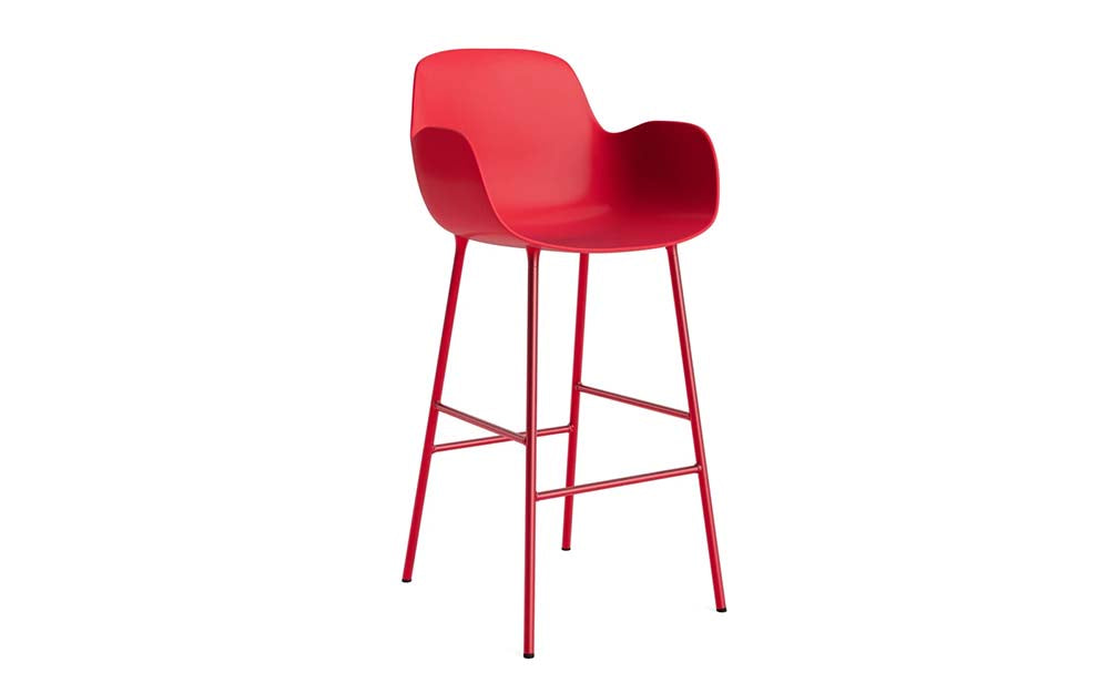 Normann Copenhagen - Form barstoel arm 75 cm staal (set van 2)