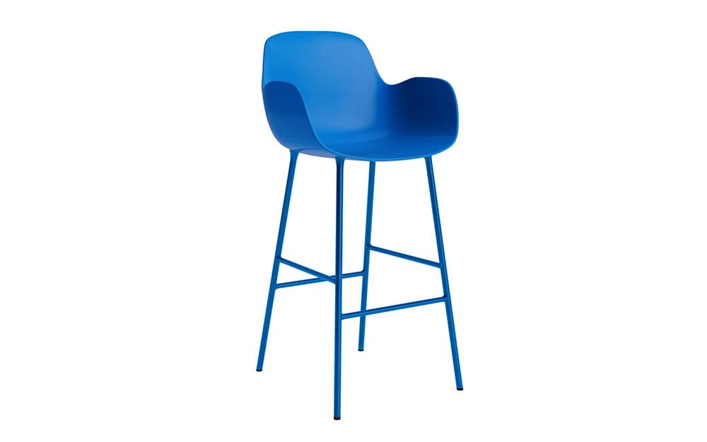 Normann Copenhagen - Form barstoel arm 75 cm staal (set van 2)