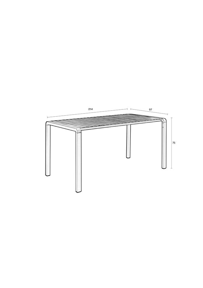 Zuiver - Vondel tuintafel 214x97 cm