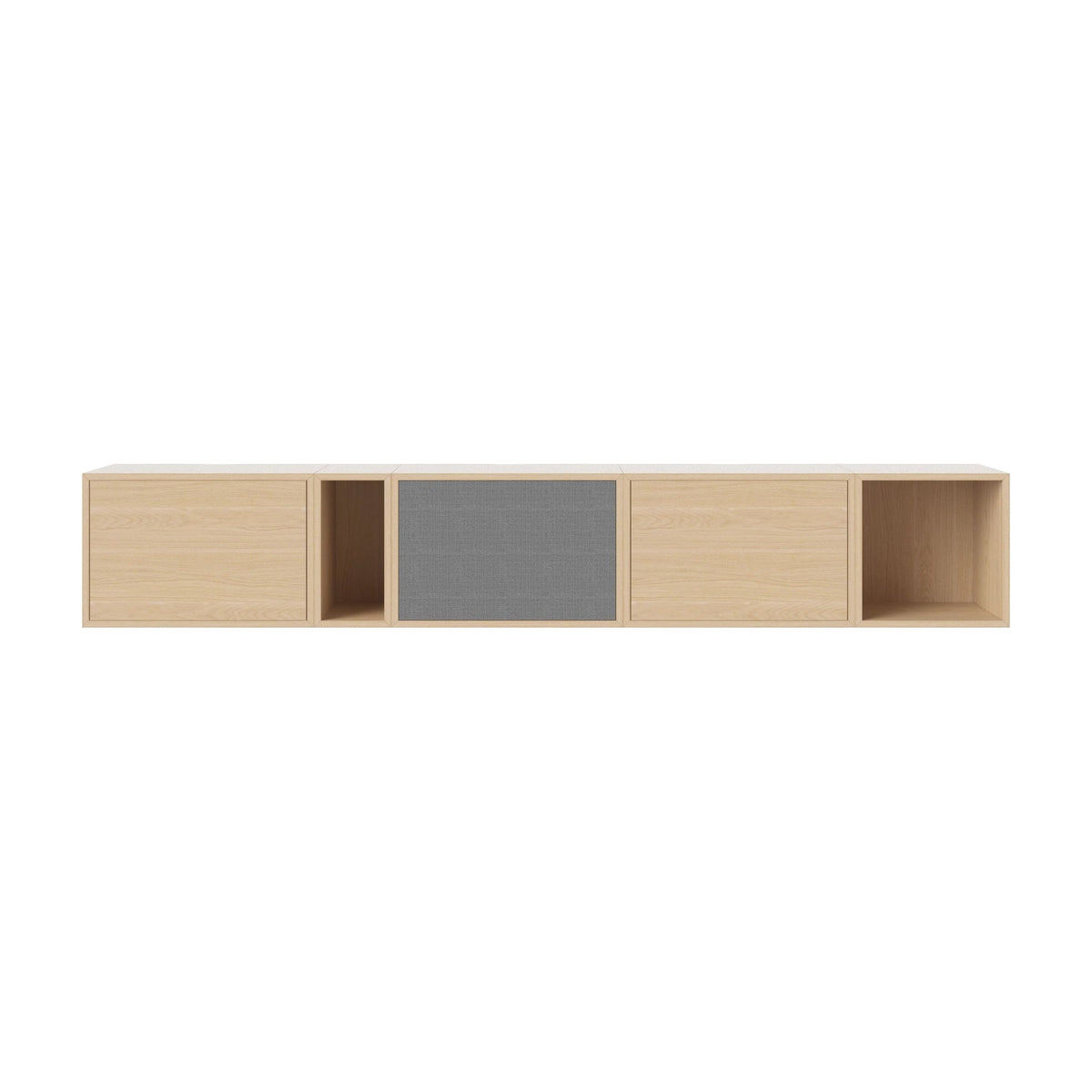 Bolia Case hifi-wandcombinatie 210 cm grijze hifi-stof, wit gepigmenteerd geolied eiken, 00-007-06_4771