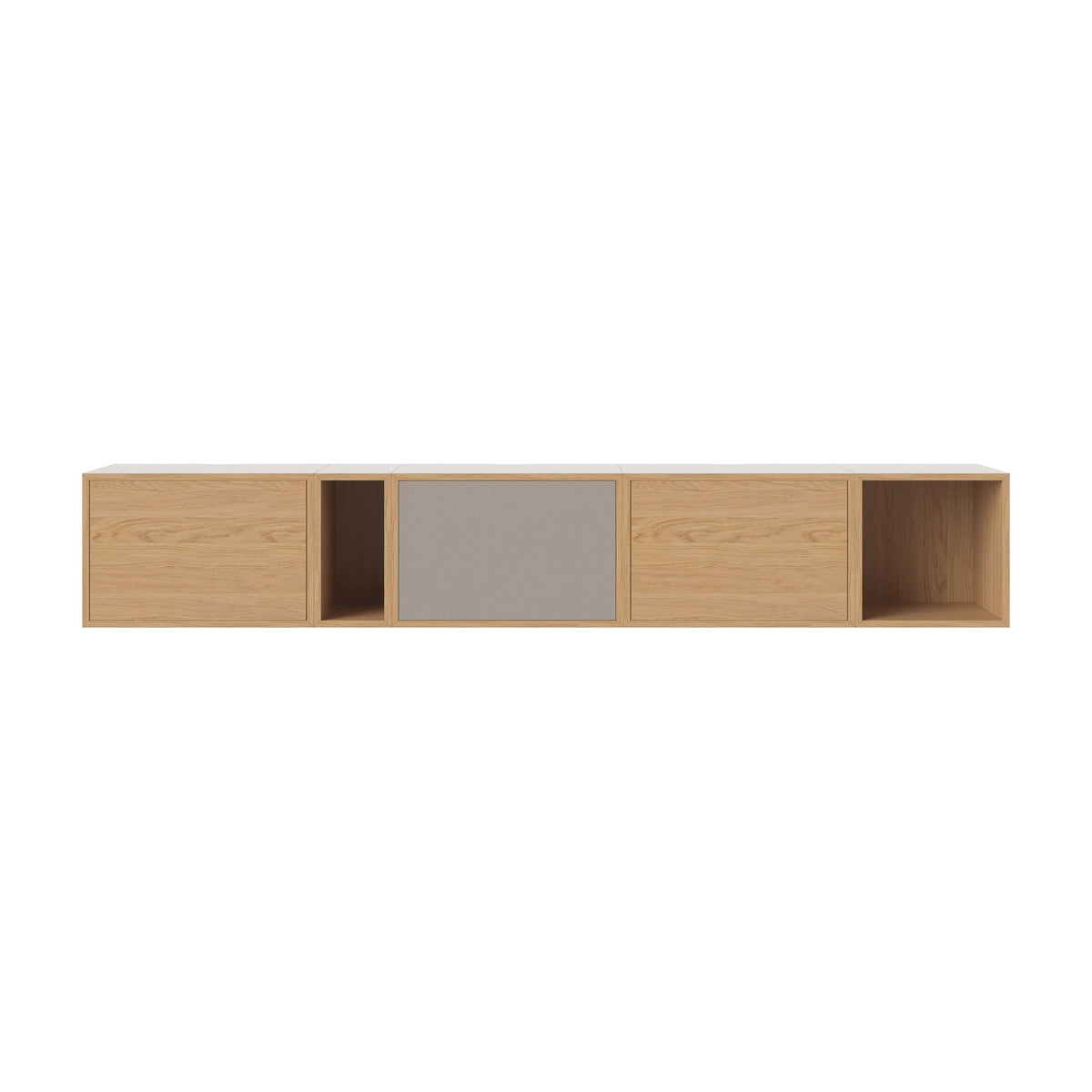 Bolia Case hifi-wandcombinatie 210 cm grijze hifi-stof, geolied eiken, 00-007-06_4802