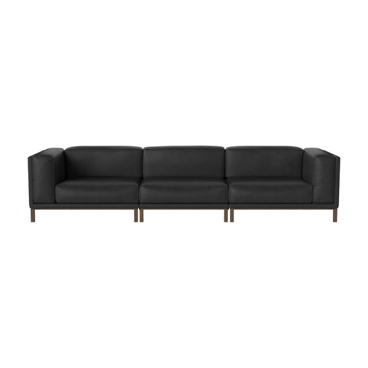 Bolia Cosy 3-zitsbank sydney - leather - black, dark oiled oak, 00-018-01_00107