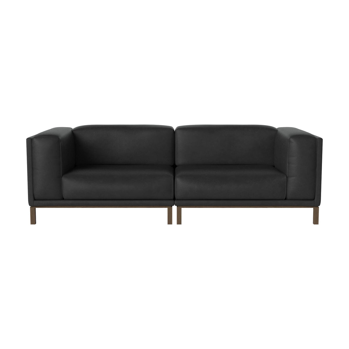 Bolia Cosy 2-zitsbank sydney - leather - black, dark oiled oak, 00-018-06_00843