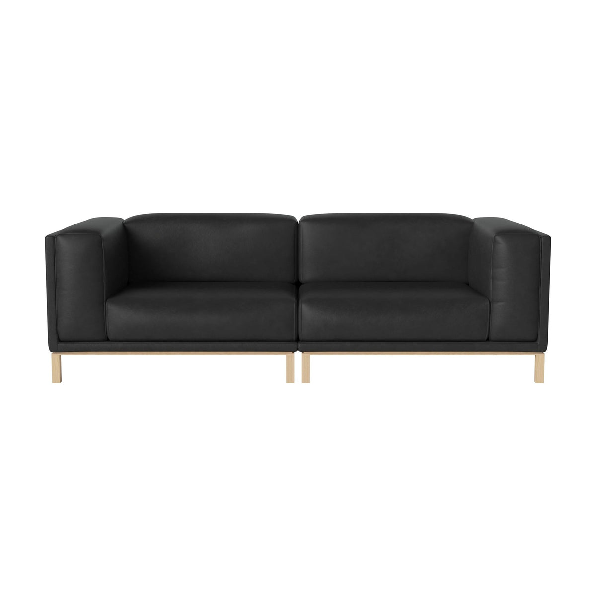 Bolia Cosy 2-zitsbank sydney - leather - black, white pigmented oiled oak, 00-018-06_01115