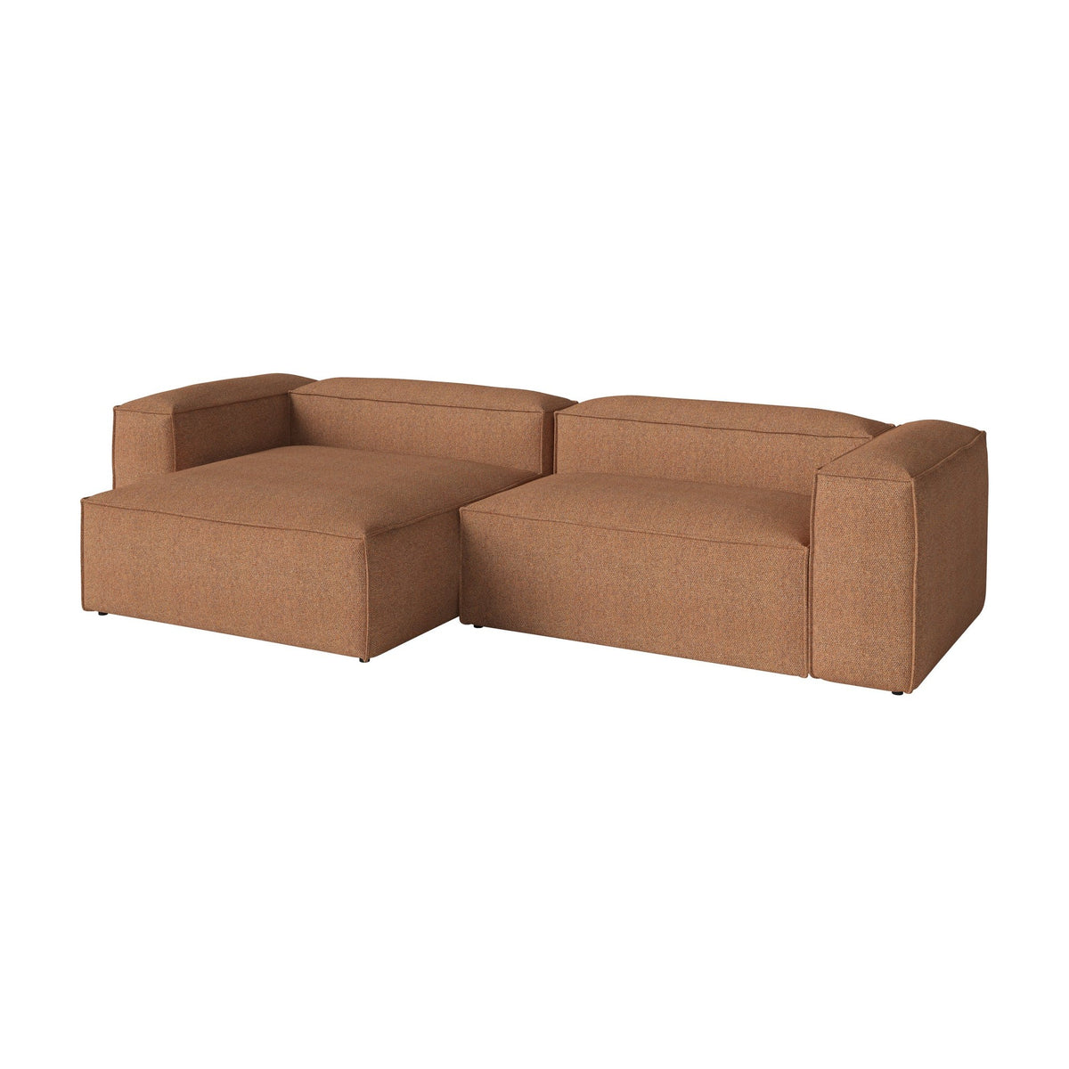Bolia Cosima 3-zitsbank met chaise longue monza - bouclé - amber, links schuin aanzicht, 00-054-09_00272