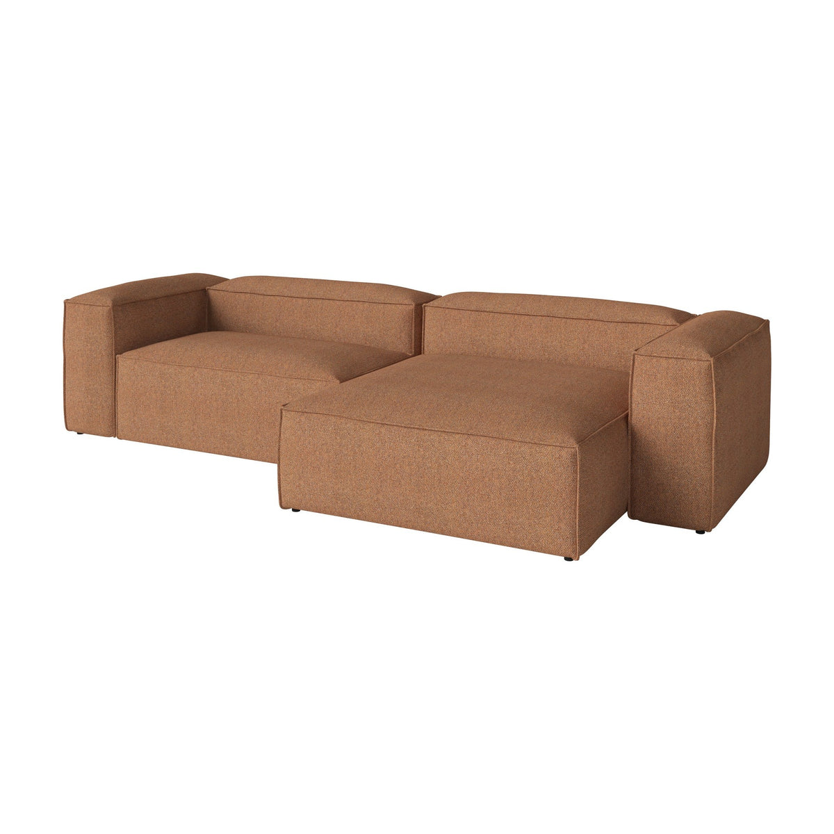 Bolia Cosima 3-zitsbank met chaise longue monza - bouclé - amber, rechts schuin aanzicht, 00-054-10_00272