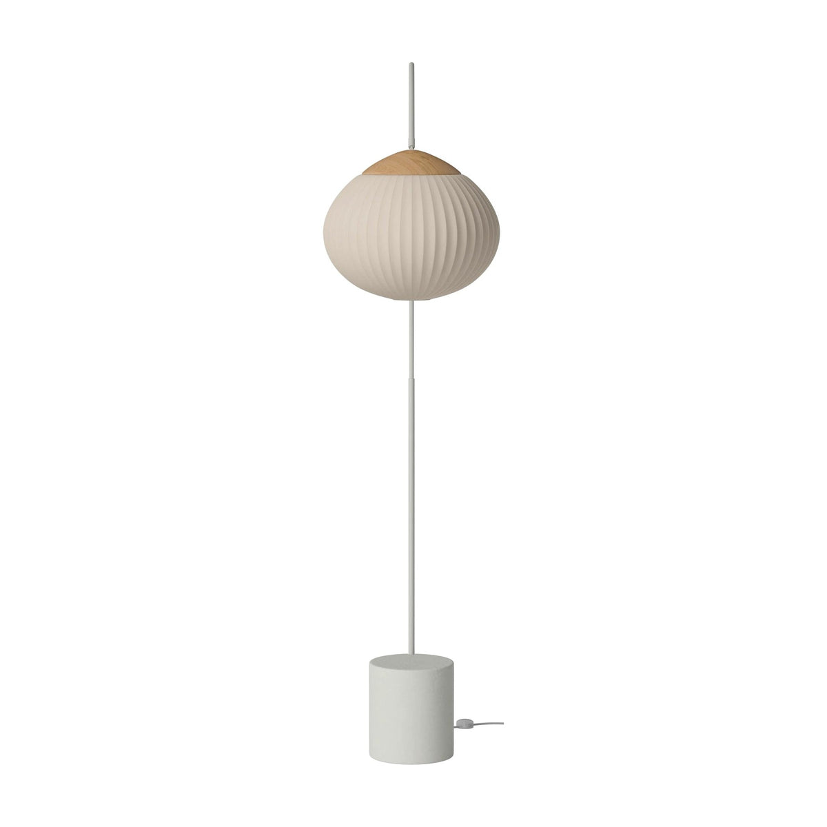 Bolia Acorn vloerlamp matgrijs beton, zandkleurige stof, gelakt eiken, grijs snoer, 00-133-01_00025
