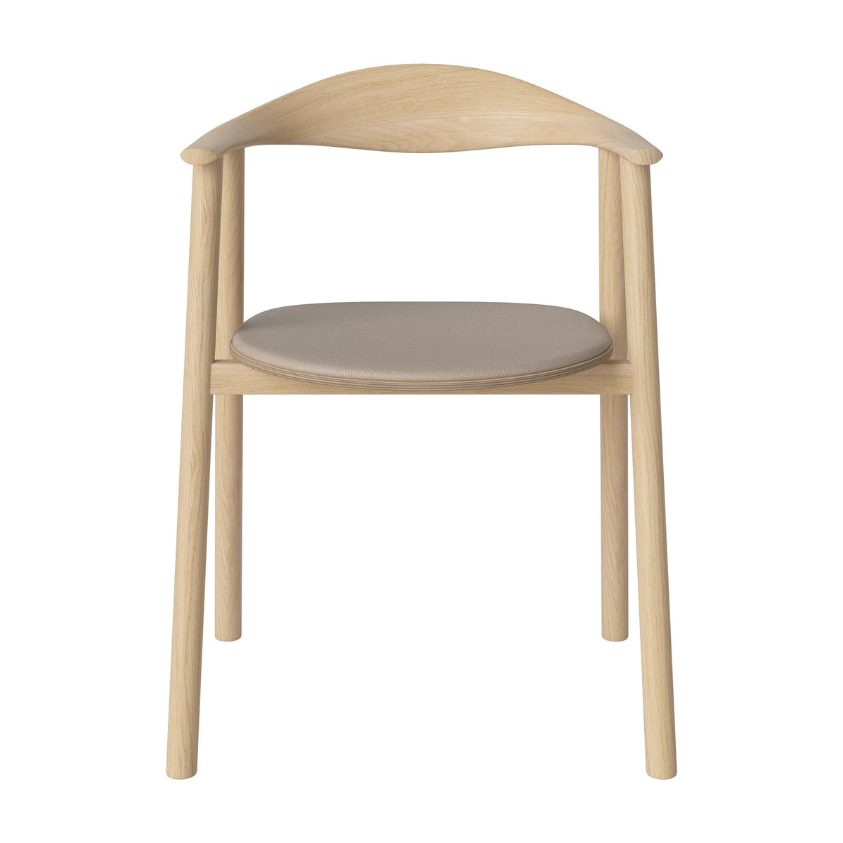 Bolia Swing eetkamerstoel gestoffeerd quattro - leer, sand, wit gepigmenteerd geolied eiken, 02-103-11_00110