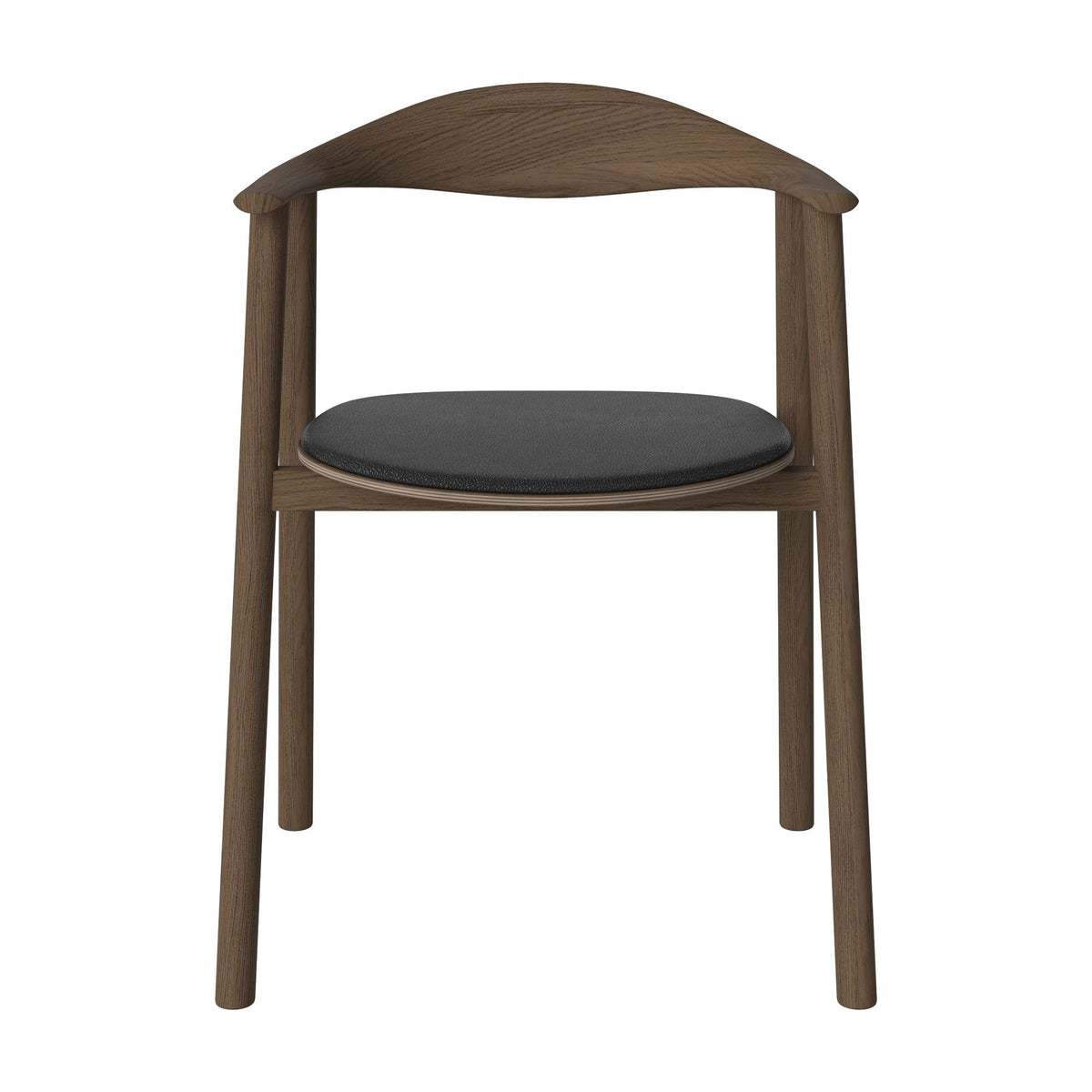 Bolia Swing eetkamerstoel gestoffeerd quattro - leer, black, donker geolied eiken, 02-103-11_00112