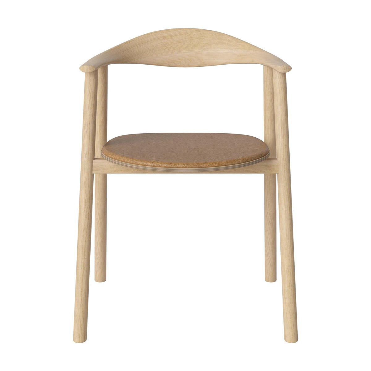 Bolia Swing eetkamerstoel gestoffeerd quattro - leer, light cognac, wit gepigmenteerd geolied eiken, 02-103-11_00152