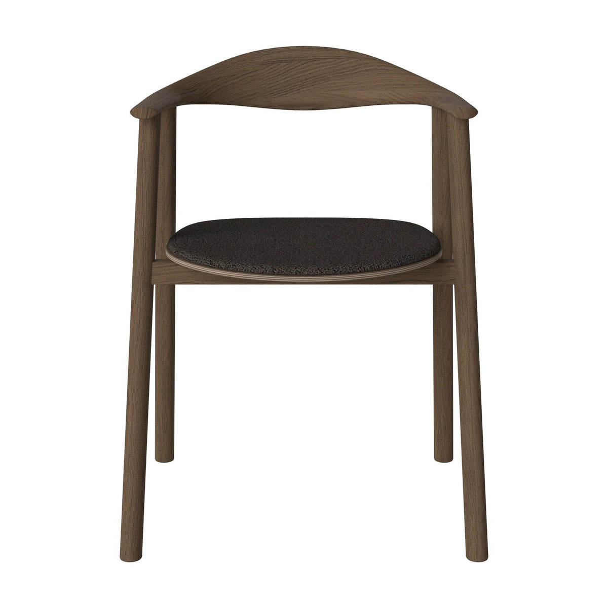 Bolia Swing eetkamerstoel gestoffeerd adria - bouclé, brown, donker geolied eiken, 02-103-11_00159