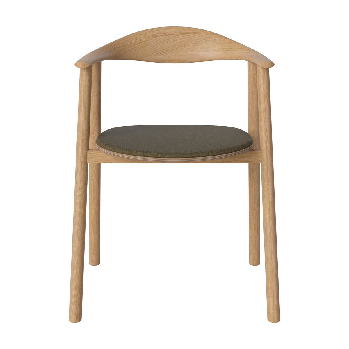 Bolia Swing eetkamerstoel gestoffeerd quattro - leer, green, geolied eiken, 02-103-11_00221
