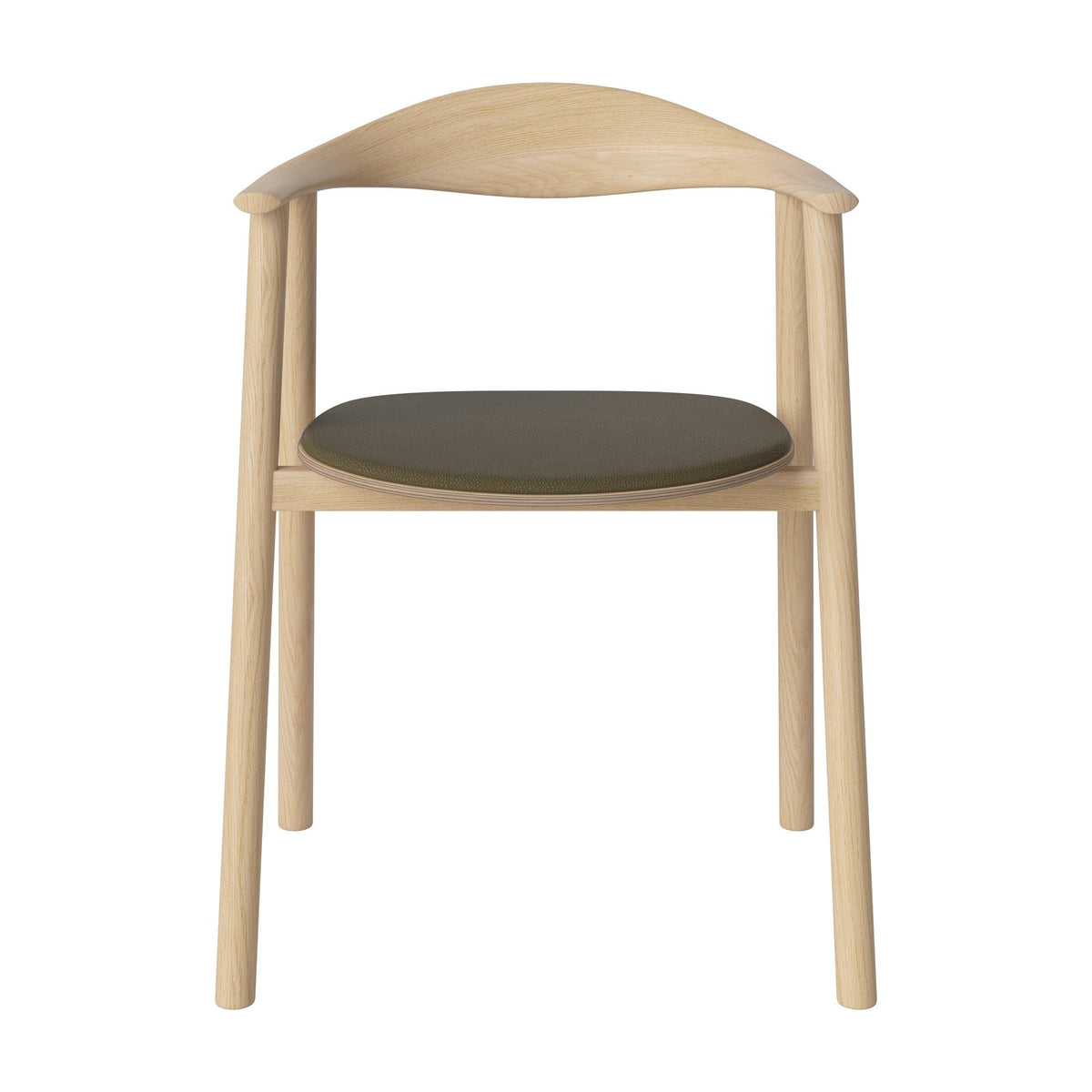 Bolia Swing eetkamerstoel gestoffeerd quattro - leer, green, wit gepigmenteerd geolied eiken, 02-103-11_00222