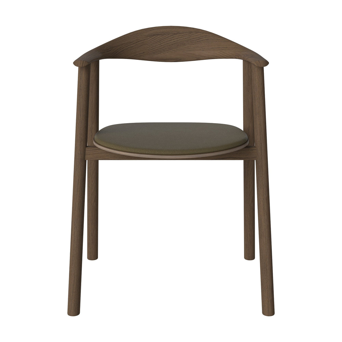 Bolia Swing eetkamerstoel gestoffeerd quattro - leer, green, donker geolied eiken, 02-103-11_00223