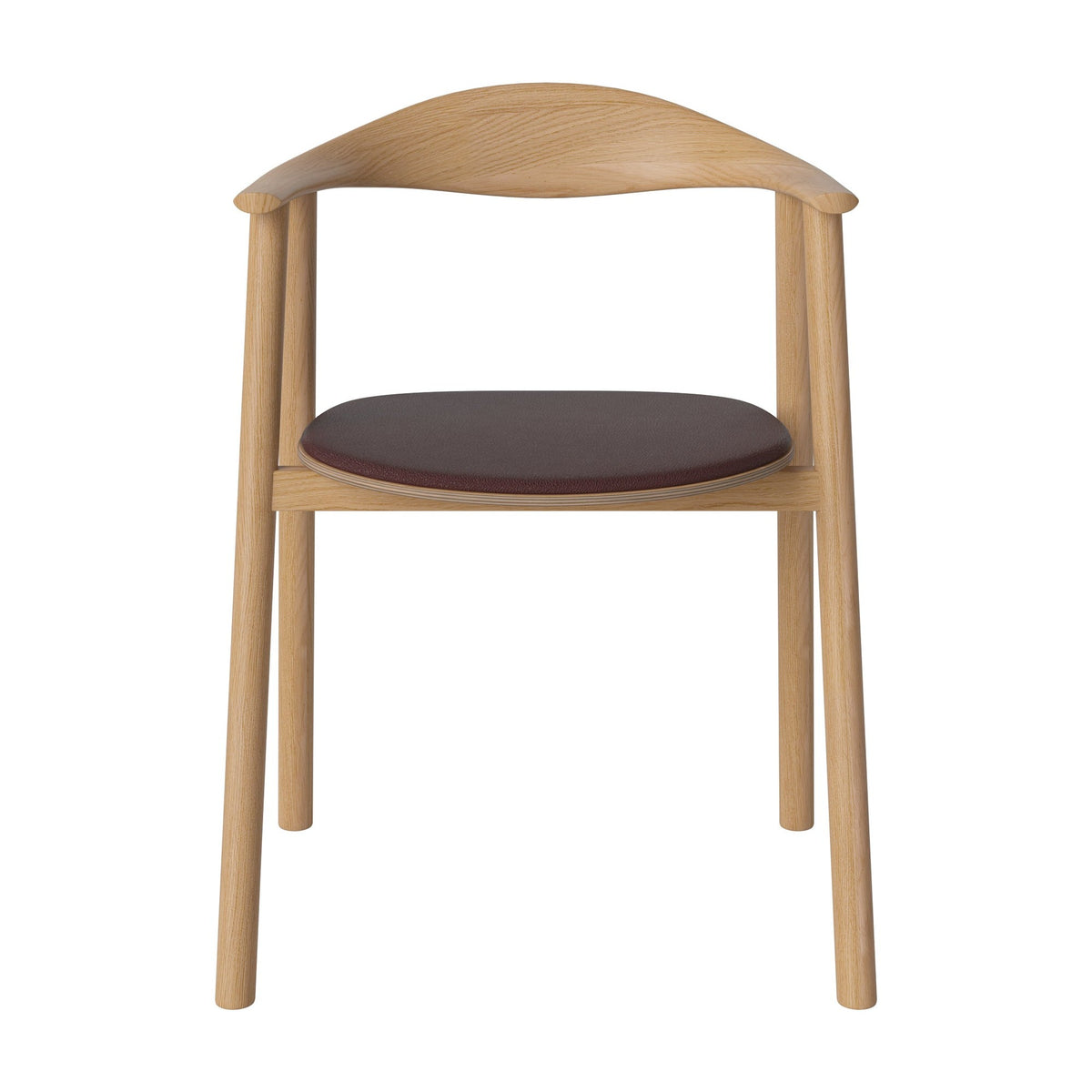 Bolia Swing eetkamerstoel gestoffeerd quattro - leer, burgundy, geolied eiken, 02-103-11_00232