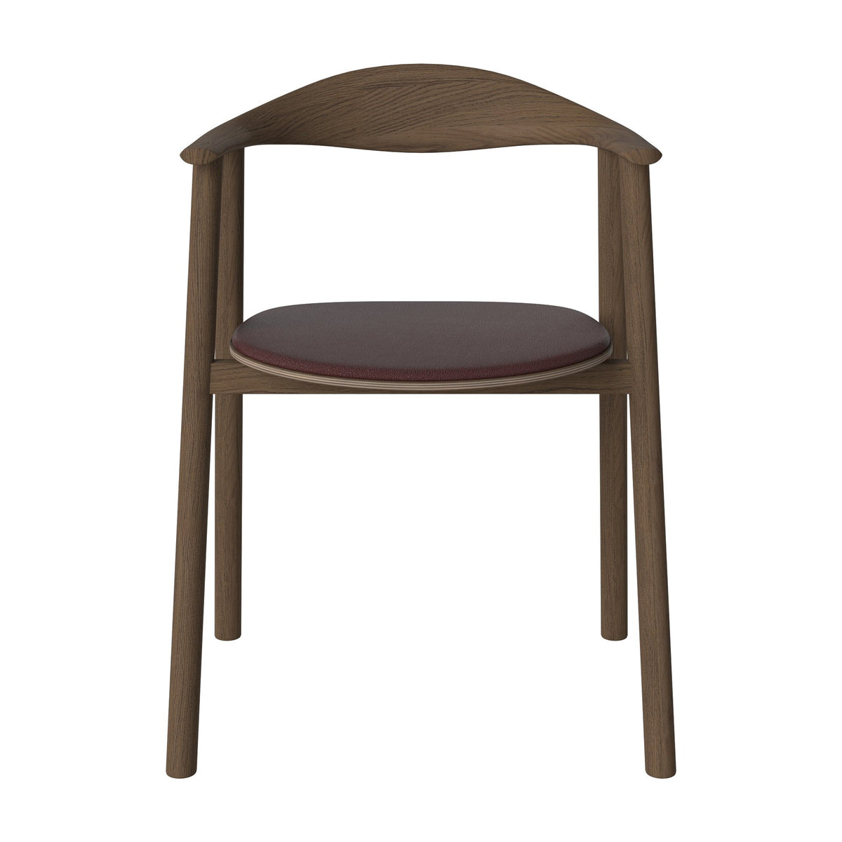 Bolia Swing eetkamerstoel gestoffeerd quattro - leer, burgundy, donker geolied eiken, 02-103-11_00236