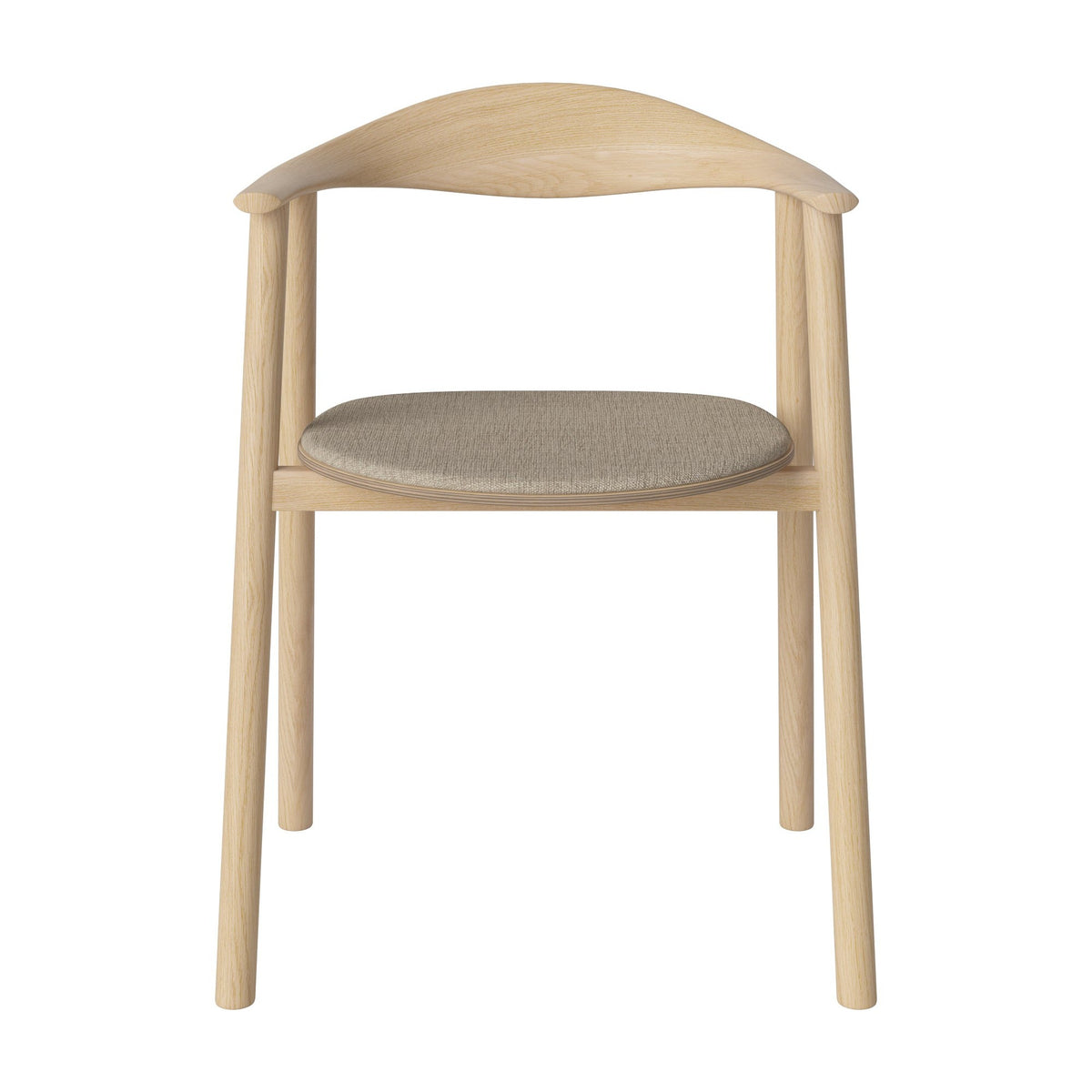 Bolia Swing eetkamerstoel gestoffeerd canyon - weefsel, dark beige, wit gepigmenteerd geolied eiken, 02-103-11_00245
