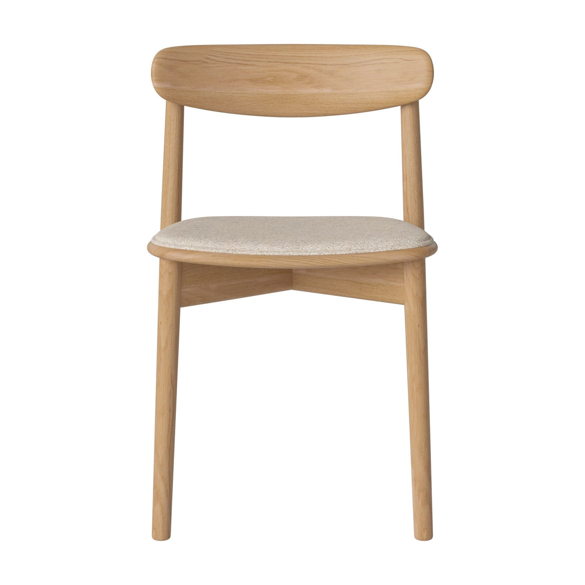 Bolia Merge eetkamerstoel met gestoffeerde zitting monza - bouclé, beige, geolied eiken, 02-119-05_00151