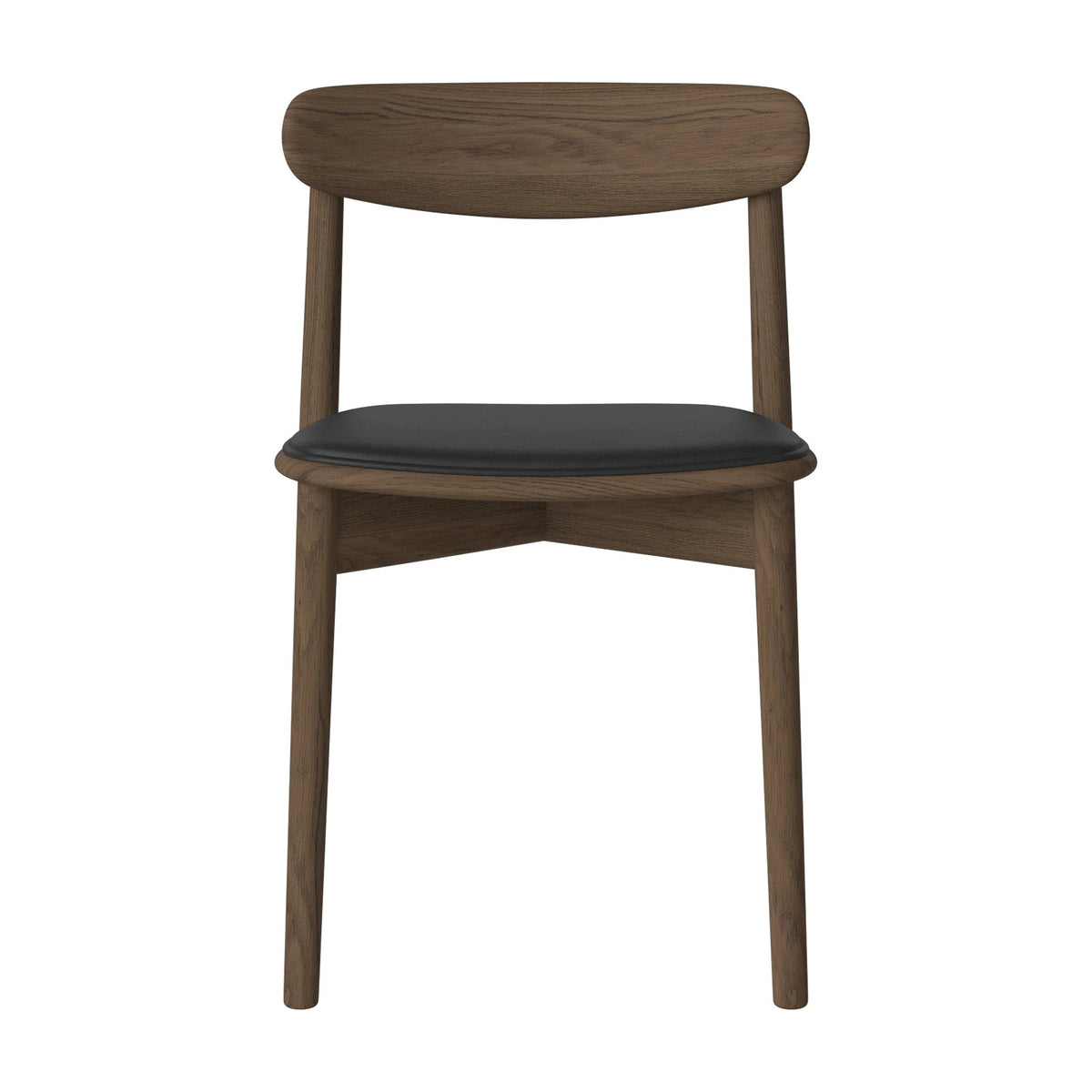 Bolia Merge eetkamerstoel met gestoffeerde zitting sydney - leer, black, donker geolied eiken, 02-119-05_00202