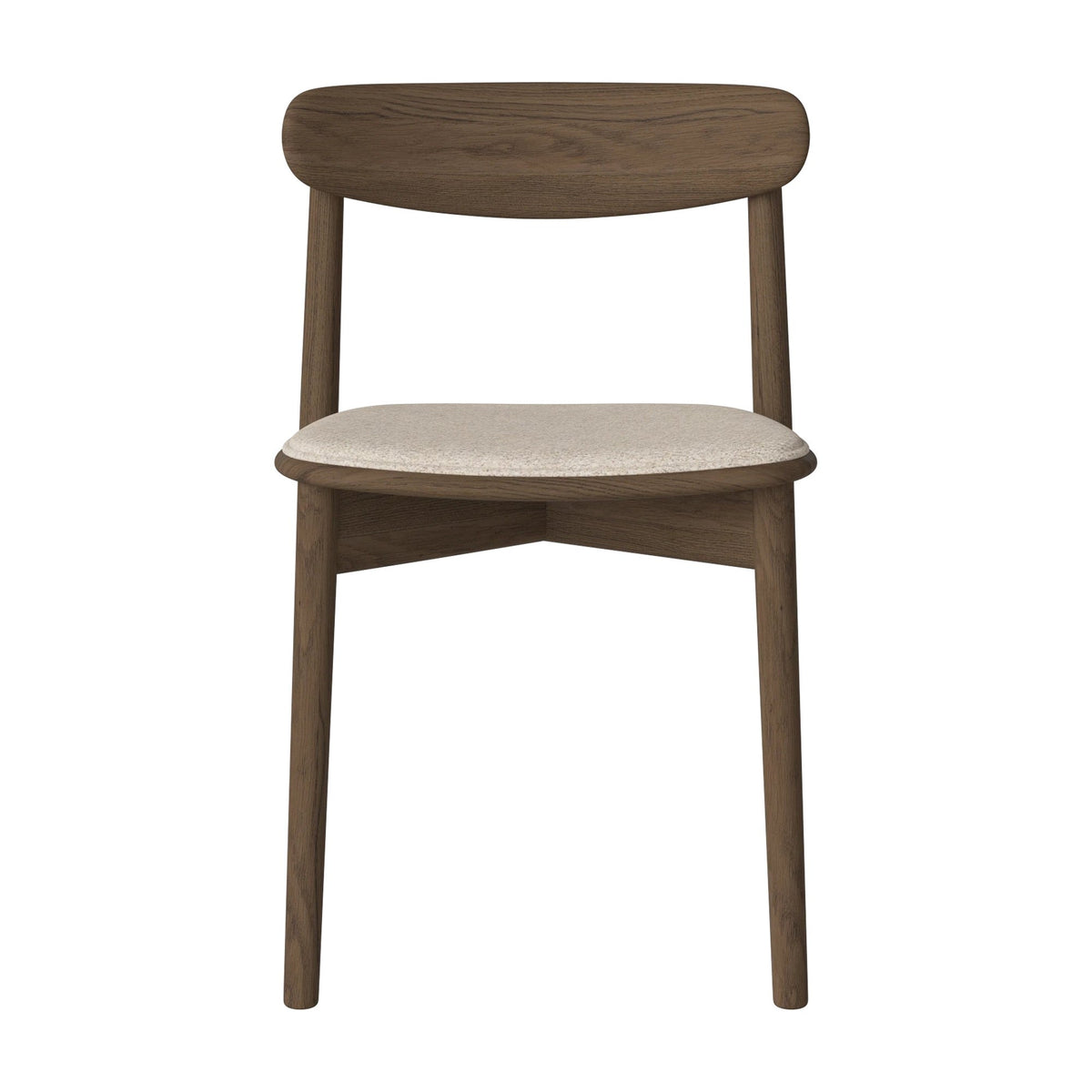 Bolia Merge eetkamerstoel met gestoffeerde zitting monza - bouclé, beige, donker geolied eiken, 02-119-05_00211