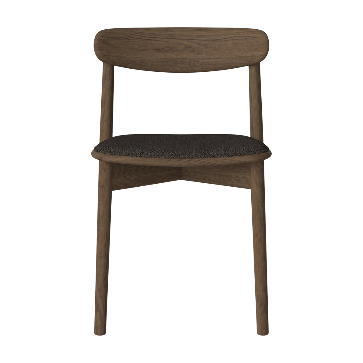 Bolia Merge eetkamerstoel met gestoffeerde zitting adria - bouclé, brown, donker geolied eiken, 02-119-05_00231